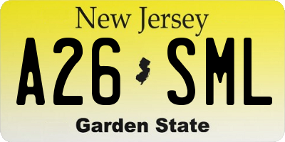 NJ license plate A26SML