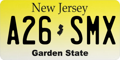 NJ license plate A26SMX