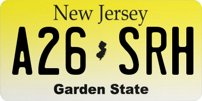 NJ license plate A26SRH