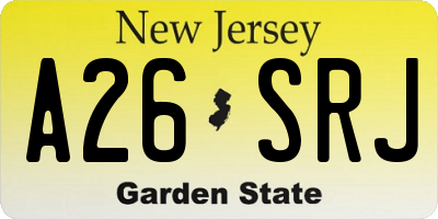 NJ license plate A26SRJ