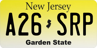 NJ license plate A26SRP