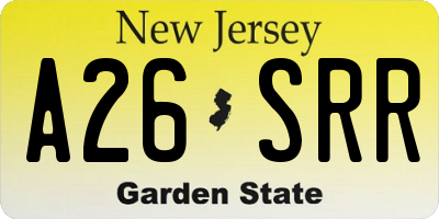 NJ license plate A26SRR