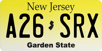 NJ license plate A26SRX