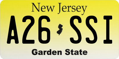 NJ license plate A26SSI