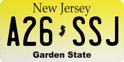 NJ license plate A26SSJ