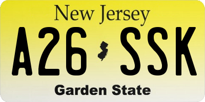 NJ license plate A26SSK