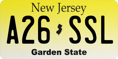 NJ license plate A26SSL