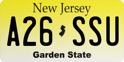 NJ license plate A26SSU