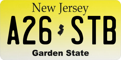 NJ license plate A26STB