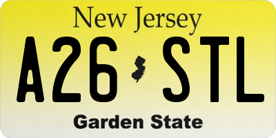 NJ license plate A26STL