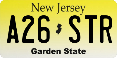 NJ license plate A26STR
