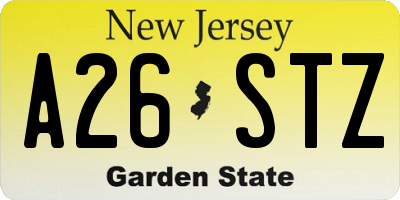 NJ license plate A26STZ