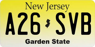 NJ license plate A26SVB