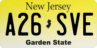 NJ license plate A26SVE