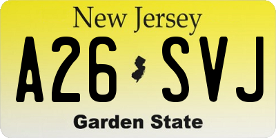 NJ license plate A26SVJ
