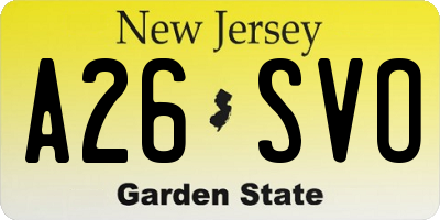 NJ license plate A26SVO