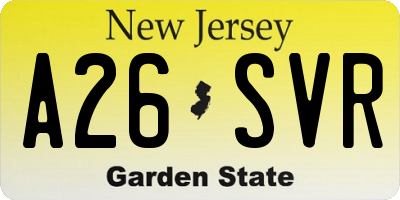 NJ license plate A26SVR