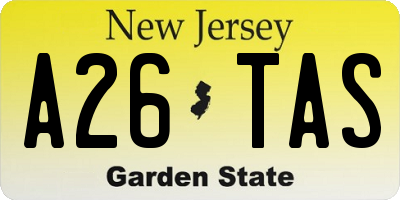 NJ license plate A26TAS