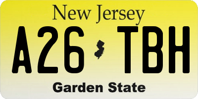 NJ license plate A26TBH