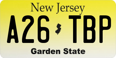 NJ license plate A26TBP