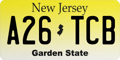 NJ license plate A26TCB