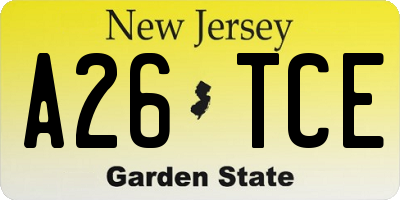 NJ license plate A26TCE