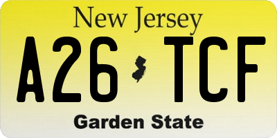 NJ license plate A26TCF