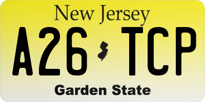 NJ license plate A26TCP