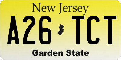 NJ license plate A26TCT