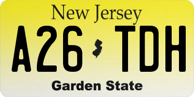 NJ license plate A26TDH