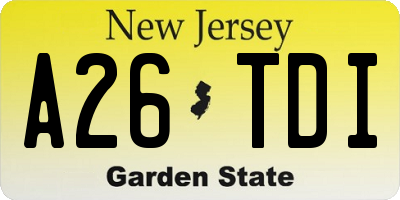NJ license plate A26TDI