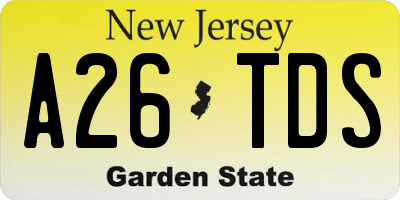 NJ license plate A26TDS