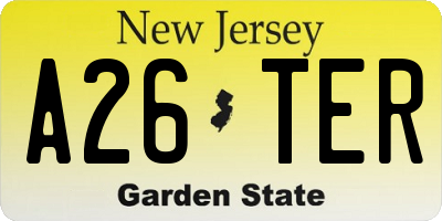 NJ license plate A26TER