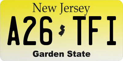 NJ license plate A26TFI