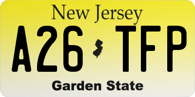 NJ license plate A26TFP