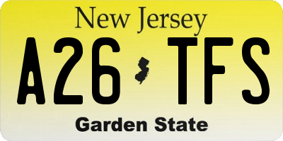 NJ license plate A26TFS