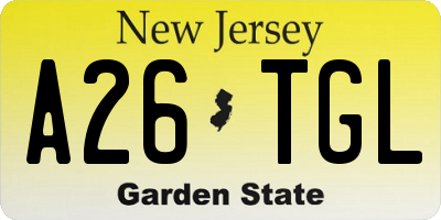 NJ license plate A26TGL