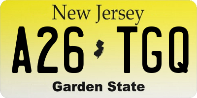 NJ license plate A26TGQ