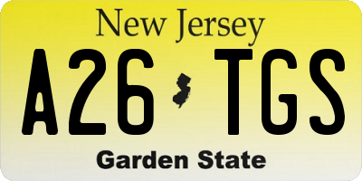 NJ license plate A26TGS