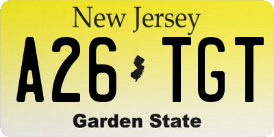 NJ license plate A26TGT