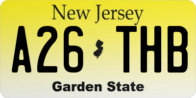 NJ license plate A26THB