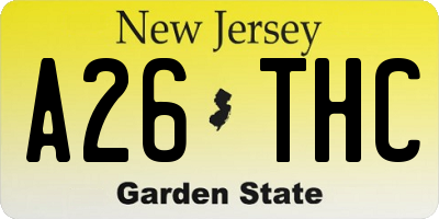 NJ license plate A26THC