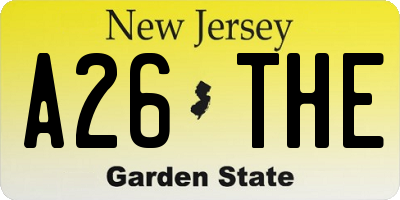 NJ license plate A26THE