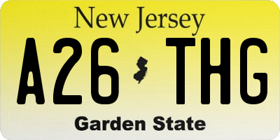 NJ license plate A26THG