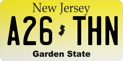 NJ license plate A26THN