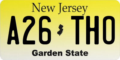NJ license plate A26THO