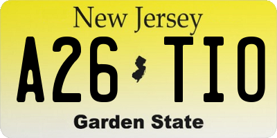 NJ license plate A26TIO