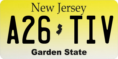 NJ license plate A26TIV