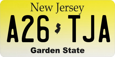 NJ license plate A26TJA