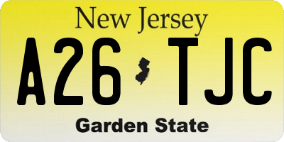 NJ license plate A26TJC